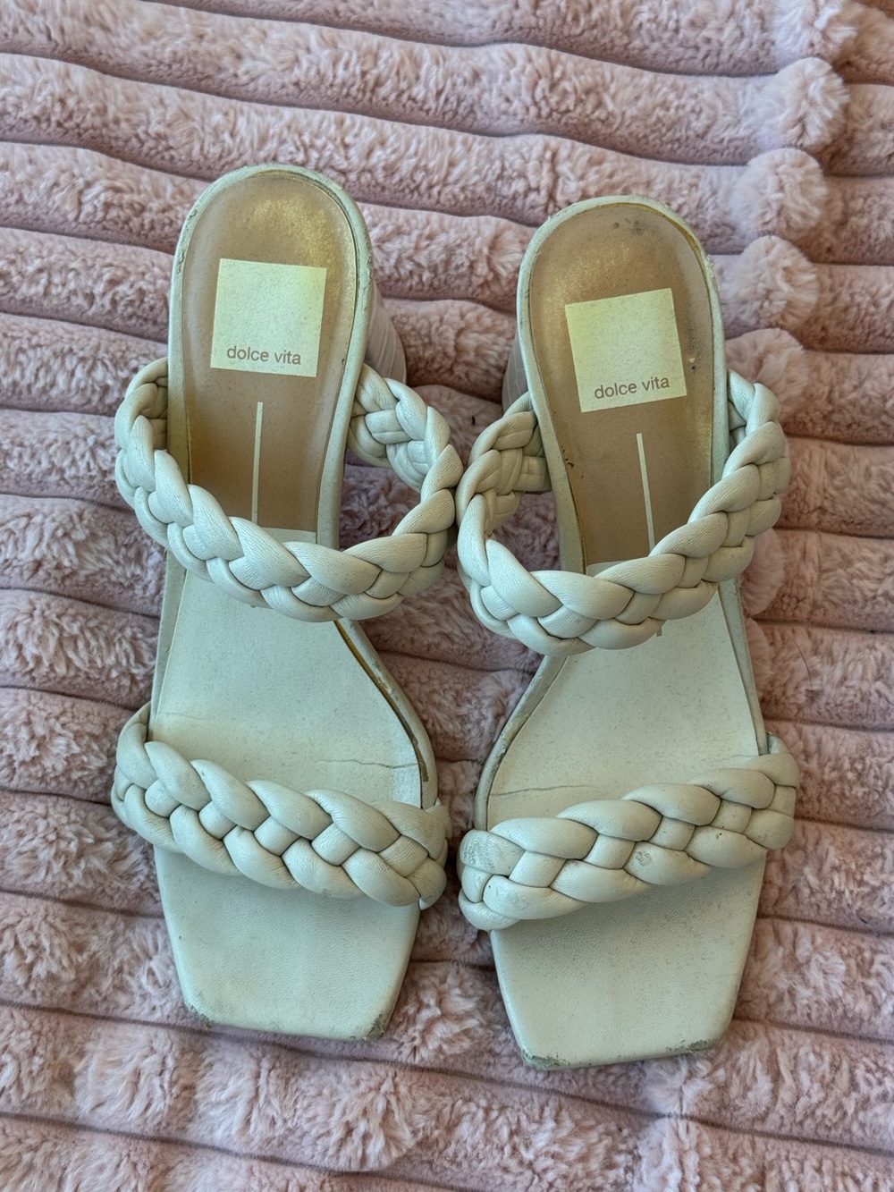 Dolce Vita Braided Strap Sandals (Cream)